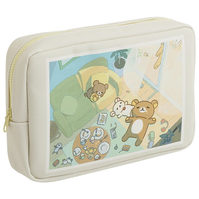 リラックマ stay with meテーマ ポーチ　CA74001【リラックマ/コリラックマ/キイロイトリ/チャイロイコグマ/サンエックス/メイク/コスメ/リップ/ネイル/小物入れ/旅行】