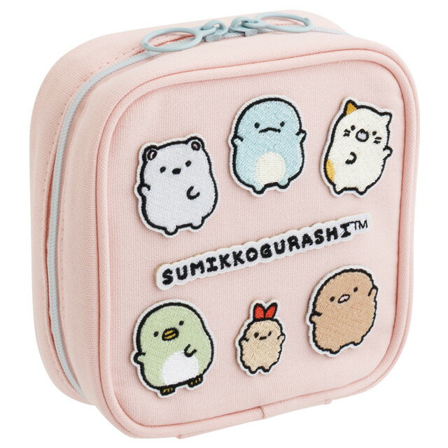 Rakuten - すみっコぐらし キャラミックス ワッペンシリーズ スクエアミニポーチ　CA82602【すみっこぐらし/スミッコグラシ/サンエックス/メイク/コスメ/リップ/ネイル/小物入れ】