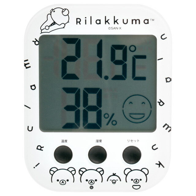 【4月下旬〜5月上旬入荷予定予約】リラックマ BASIC RILAKKUMA MONOCHROME 温湿度計　EM33801【リラックマ/コリラックマ/キイロイトリ/チャイロイコグマ/サンエックス/温度計/湿度計/インテリア/コレクション/プレゼント/ギフト】