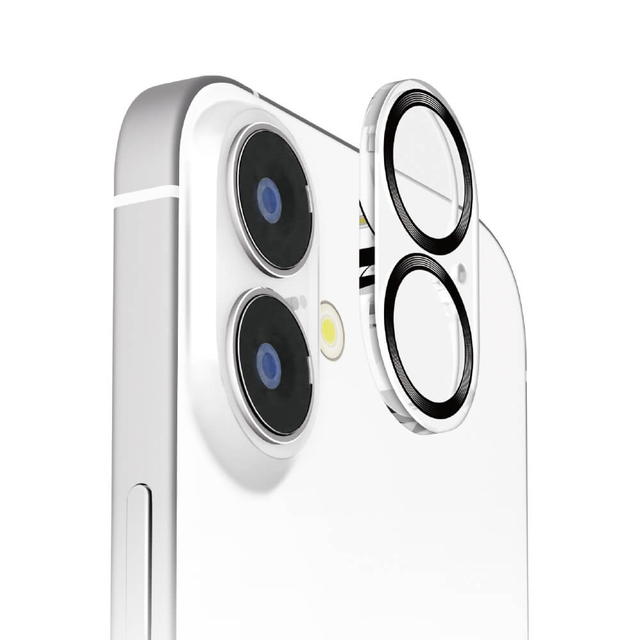 iPhone 16 / 16 Plus 2眼カメラ用 カメラフルプロテクター クリア/ブラック PG-24ACLG09BK【メール便送料無料】