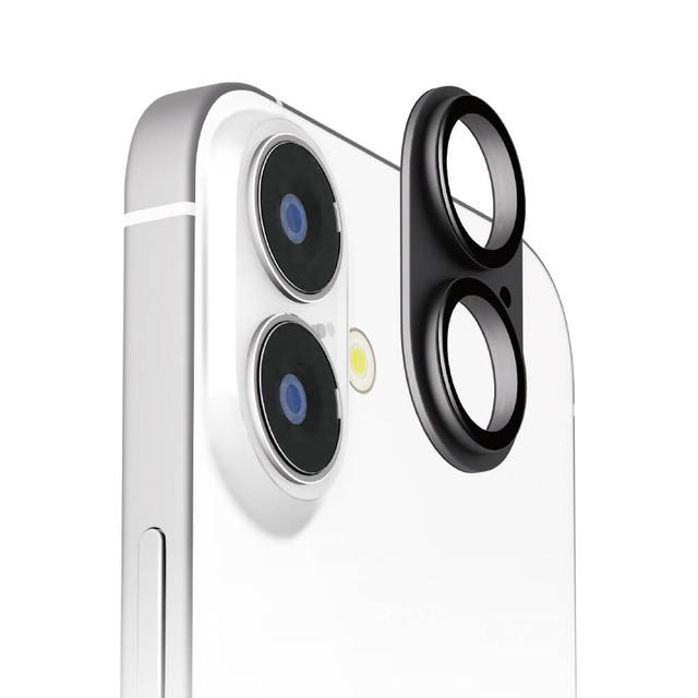 Rakuten - iPhone 16 / 16 Plus 2眼カメラ用 カメラフルプロテクター アルミ/ブラック PG-24ACLG17BK【メール便送料無料】