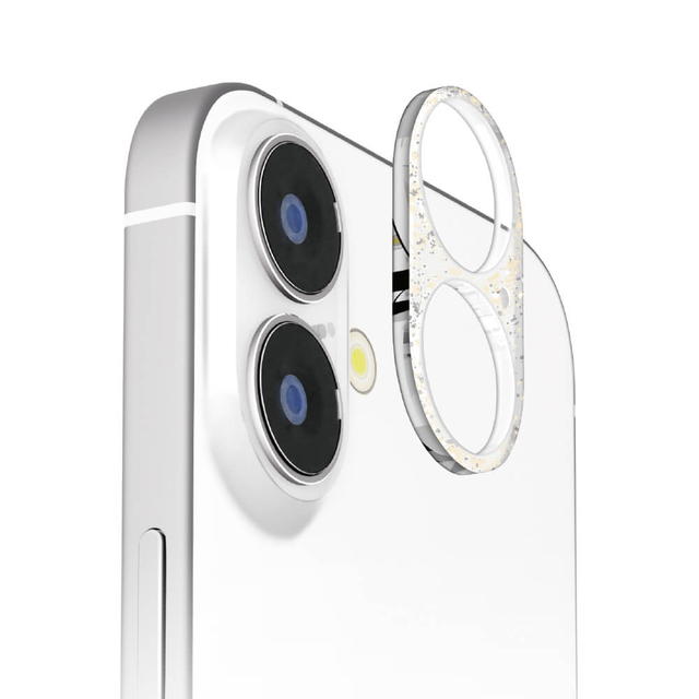 iPhone 16 / 16 Plus 2眼カメラ用 カメラレンズフレーム ラメ PG-24ALGD03LM【メール便送料無料】