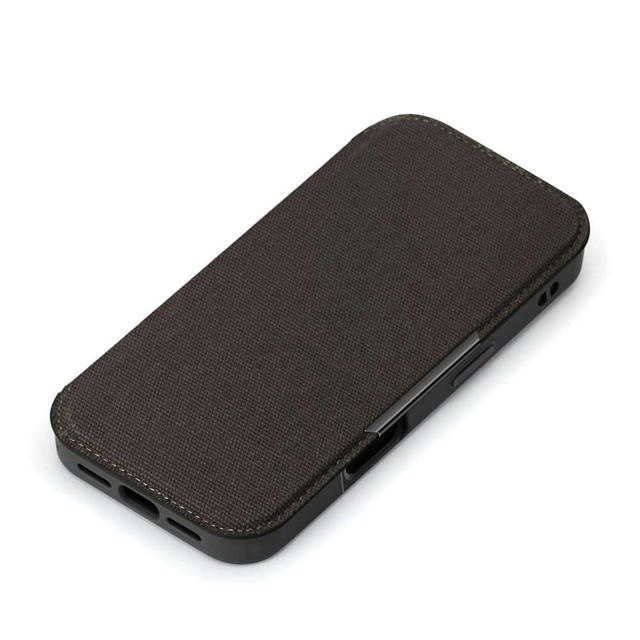 Rakuten - iPhone 16 Pro用 ガラスフリップケース キャンバス/チャコールグレー PG-24BGF07GY
