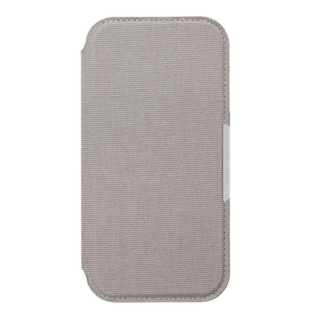 iPhone 16 Pro用 ガラスフリップケース キャンバス/ライトグレー PG-24BGF08GY