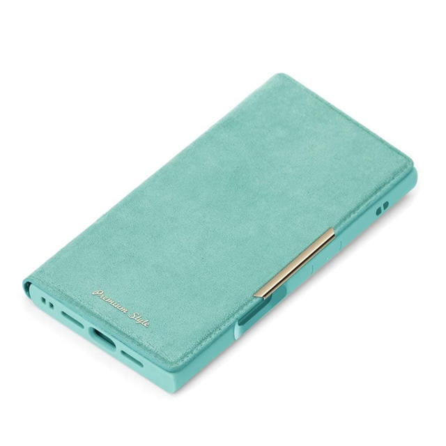 Rakuten - iPhone 16 Pro用 クリアフリップケース スエード調/ターコイズ PG-24BCF05BL