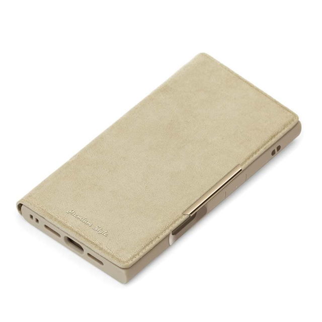 Rakuten - iPhone 16 Pro用 クリアフリップケース スエード調/ベージュ PG-24BCF08BE