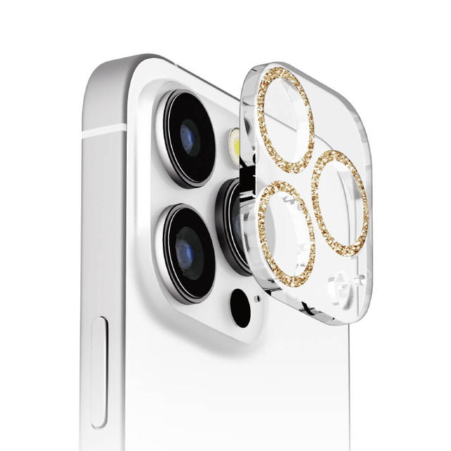 Rakuten - iPhone 16 Pro / 16 Pro Max 3眼カメラ用 カメラフルプロテクター ラメピンクゴールド PG-24BCLG08PK【メール便送料無料】