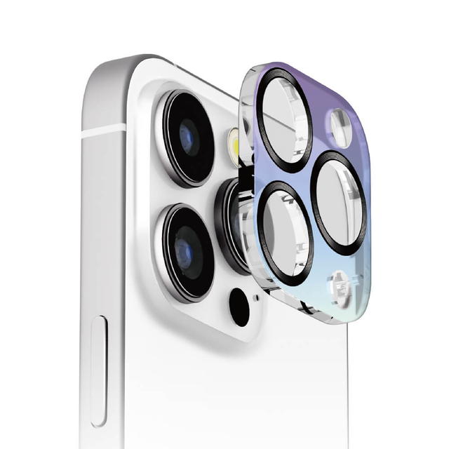 Rakuten - iPhone 16 Pro / 16 Pro Max 3眼カメラ用 カメラフルプロテクター オーロラ/ブラック PG-24BCLG12BK【メール便送料無料】
