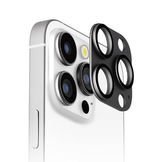 Rakuten - iPhone 16 Pro / 16 Pro Max 3眼カメラ用 カメラフルプロテクター アルミ/ブラック PG-24BCLG17BK【メール便送料無料】