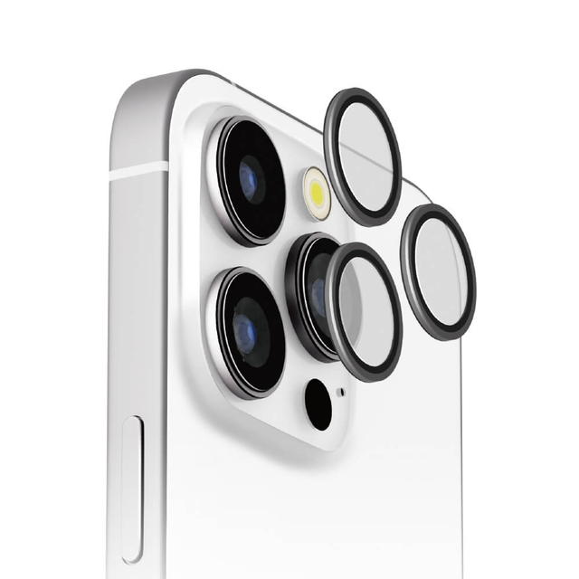Rakuten - iPhone 16 Pro / 16 Pro Max 3眼カメラ用 カメラレンズプロテクター ブラック PG-24BCLG19BK【メール便送料無料】