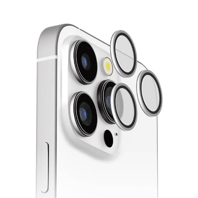 Rakuten - iPhone 16 Pro / 16 Pro Max 3眼カメラ用 カメラレンズプロテクター シルバー PG-24BCLG20SV【メール便送料無料】