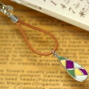 【在庫限り】 オリジナルジュエリーストラップレザー×ドロップ型チャームパープル SP569-207【アウトレット】