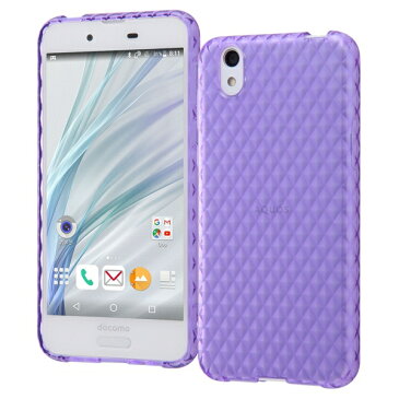 ☆◆ レイ・アウト AQUOS sense ( docomo SH-01K / au SHV40 ) / AQUOS sense lite (SH-M05) 専用 TPUソフトケース キラキラ バイオレット　RT-AQSEC7/V【メール便送料無料】