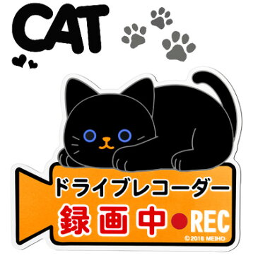 ◆ ねこのしっぽの物語 Cat's Car Goods ねこのドライブレコーダーマグネットサイン クロ ME121【ネコ/猫/キャット/カー用品/カーグッズ/車/車内/インテリア】【P20】
