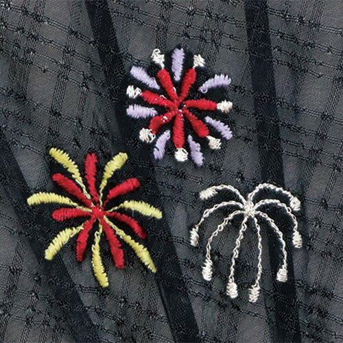 刺繍扇子セット 花火　KC18-1004-02【和雑貨/扇子/せんす/エコ/日本/夏/デザイン/...