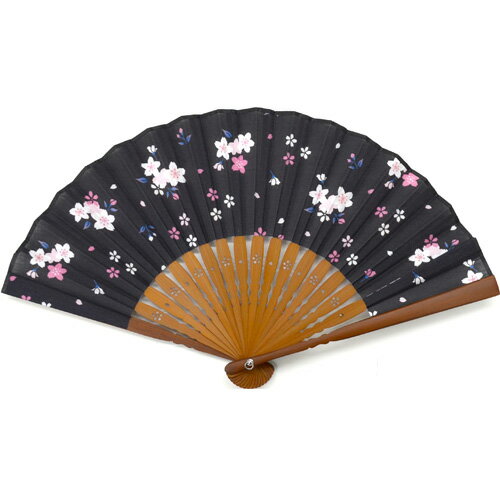 Rakuten - 華やぎ扇子セット 桜黒　KC18-1005-01【和雑貨/扇子/せんす/エコ/日本/夏/デザイン/ギフト/プレゼント/セット/花/さくら/和柄】【アウトレット】