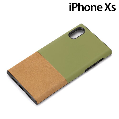 Rakuten - iPhoneXS (5.8インチ) 専用 2カラーケース スエード/オリーブ　PG-18XHB04GR【メール便送料無料】