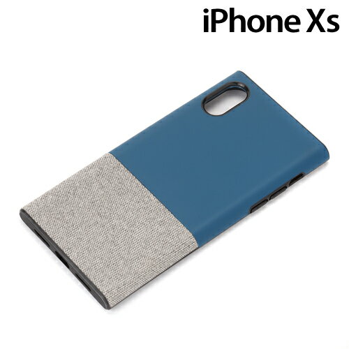 iPhoneXS (5.8インチ) 専用 2カラーケース ファブリック/ネイビー PG-18XHB05NV【メール便送料無料】