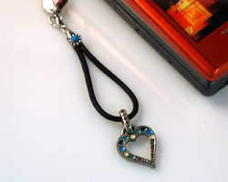 【在庫限り】 オリジナルジュエリーストラップエスニックハートターコイズブルー　SP245-306【アウトレット】