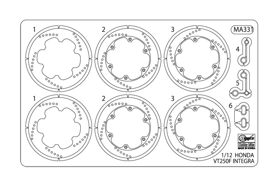 21766 1/12 ホンダ VT250F インテグラ用エッチング パーツ ハセガワ 限定品 プラモデル(3)