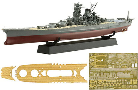 FH1EX-3 1/700 日本海軍戦艦 大和 フルハルモデル 特別仕様 エッチングパーツ・木甲板シール付き フジミ 帝国海軍 プラモデル ※大変申し訳ございませんが現在、【北海道、沖縄は配送不可】となっております。 ※ 画像はイメージです。※未組み立て、塗装が必要なものです※写真はキットを組み立て・塗装したものです。帝国海軍シリーズ「日本海軍戦艦 大和」にエッチングパーツと木甲板シールが付属した特別仕様版！製品は艦底まで再現できるフルハル仕様で、完成後に飾って楽しめる台座が付属します。製品は昭和20年/天一号作戦時の姿をモチーフにしています。【パッケージのキズやつぶれについて】配送用段ボール箱やパッケージにキズやつぶれがある場合でも、メーカー保証対象外となります。パッケージ破損での返品交換は一切出来ませんのでご了解の上お買い求めください。外箱を気にされる方のご購入はご遠慮ください。 5