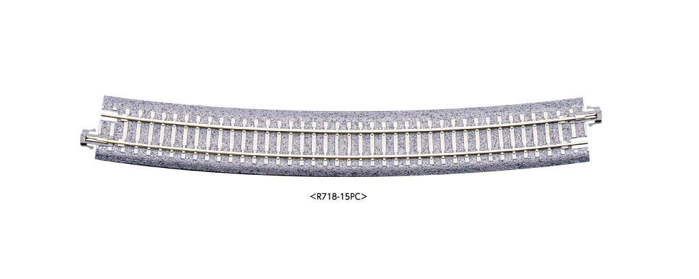 20-152 PC曲線線路R718-15°(4本入)〈R718-15PC〉 KATO Nゲージ ※追跡可能メール便 ※大変申し訳ございませんが現在、【北海道、沖縄は配送不可】となっております。 ※　画像はイメージです。■追跡可能メール便について※パッケージ不良（スレやへこみ）の返品交換はできません※追跡可能メール便の梱包は緩衝材はなく簡易包装となります※メール便（ネコポス）の規定サイズを超える（複数個）ご注文は、宅急便（送料無料）でのお届けとなります※大変申し訳ございませんが、現在、北海道・沖縄の配送はできません※追跡可能メール便はポスト投函便ですので日時指定はできません※お届け先住所を間違えますと転送ができす当店へ返送となりますのでご注意ください※製品の性質上、返品交換キャンセルはできません 5