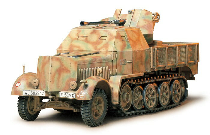 35144 1/35 ドイツ装甲8トンハーフトラック 3.7cm 対空機関砲37型搭載フラックザウリ ...