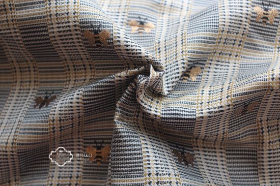 大人気 レッスンバッグ ハチ チェック ジャガード織 生地 可愛い カルトナージュ チェック柄 手作り バッグ かわいい ハンドメイド 手芸 スカート ワンピース 品格 高級 輸入ファブリック 入園 入学 新生活