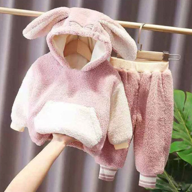美博セレクトのウサギ 上下セット 男の子 もこもこ 3歳 子供用 着ぐるみ モコモコ パンダ 女の子 ルームウエア プレゼント ギフト 2歳 ベビー服 4歳 ウ｜アングル2