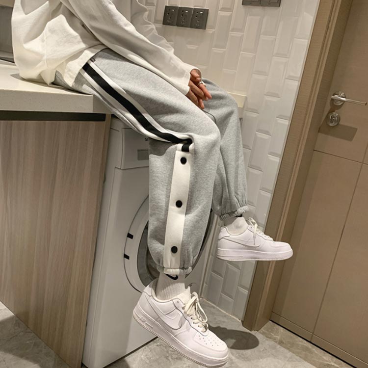 美博セレクトのバスケパンツ ジョガーパンツ バスケットボールパンツ 長ズボン スウェットパンツ 裾ボタン 大人 ロングパンツ 無地 スポーツウェア 裏｜アングル2
