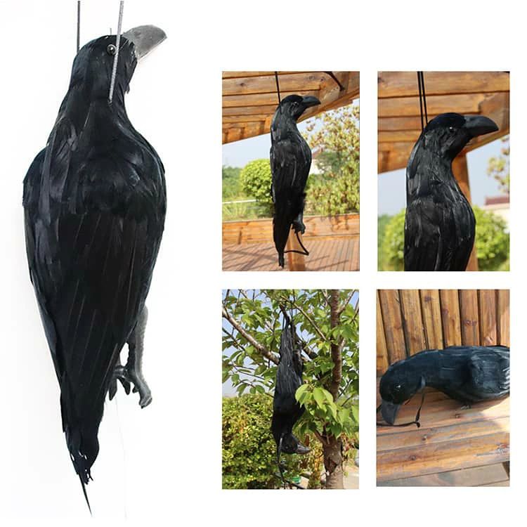 美博セレクトの【吊るすだけで害鳥対策】 カラスよけ カラス撃退 ダミー 撃退グッズ カラス除け カラス対策 防鳥用吊り下げカラス 害鳥対策 吊るすだけ｜アングル3