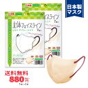 【7枚入×2袋セット】〈ジュニア〉立体フェイスラインやさしいマスク 7枚入《ベージュ×ダークローズ》〈送料無料〉【美保 BIHOU 日本製 マスク工業会会員 不...