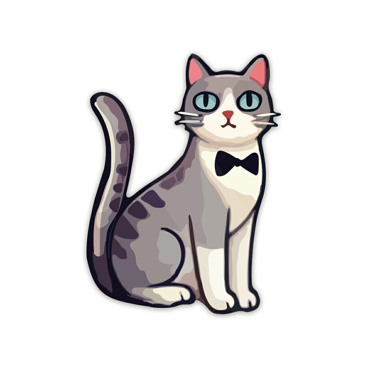 Rakuten - ドレスアップ猫 おしゃれ かわいい ステッカー 防水・耐熱 シール