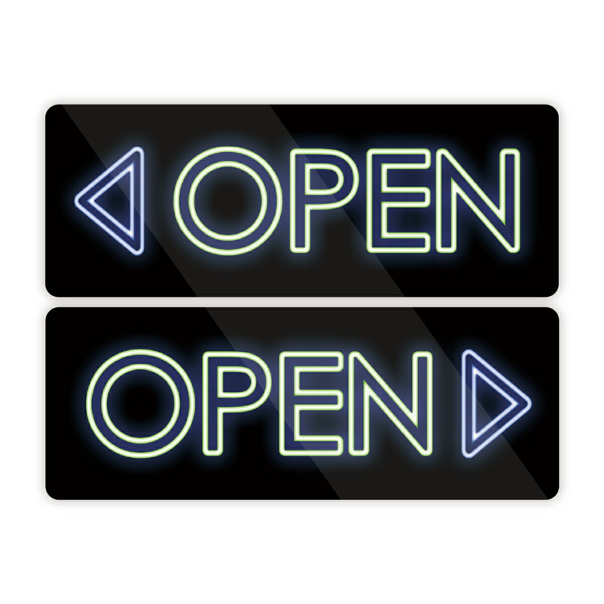 Rakuten - 【M0007】ネオン風 スライドドア open ステッカー 防水・耐熱 シール