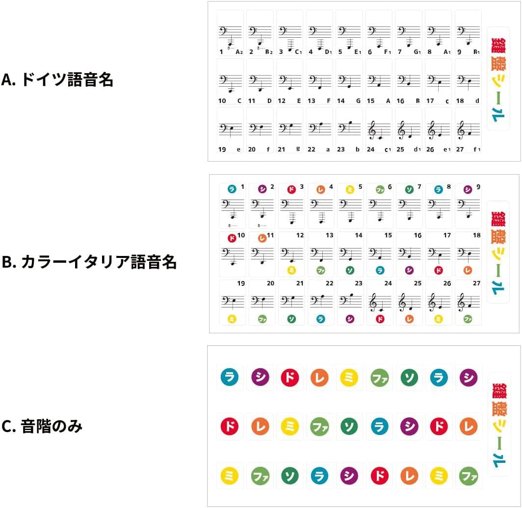 ピアノ キーボード 練習 鍵盤 ステッカーシール