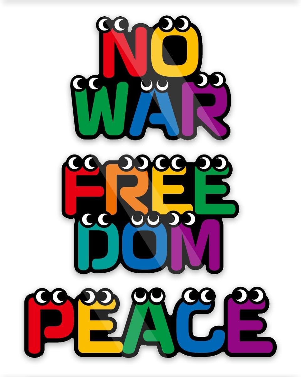 Rakuten - PEACE・NO WAR・FREEDOM 3点セット ステッカー 防水・耐熱 シール