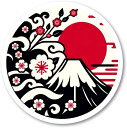 富士山01 桜 和風 日本風 japan ステッカー 防水・耐熱 シール