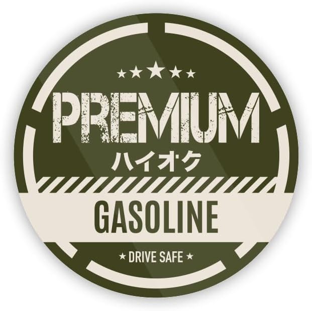 Rakuten - 車の給油口用 レギュラー ハイオク 軽油 ガソリン サークル ステッカー 防水・耐熱 シール 100mm