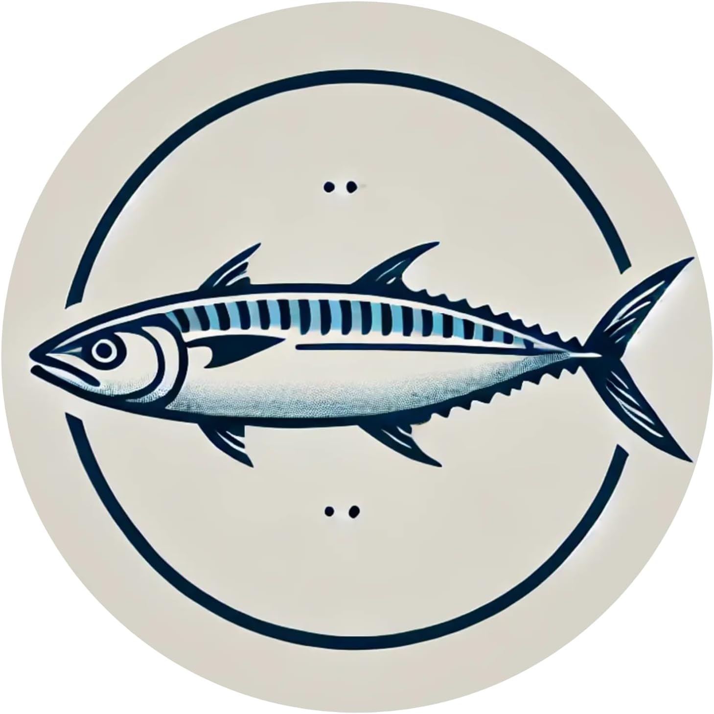Rakuten - 3mmm-fish_simple 魚 シンプル 丸形 ステッカー 防水・耐熱 シール
