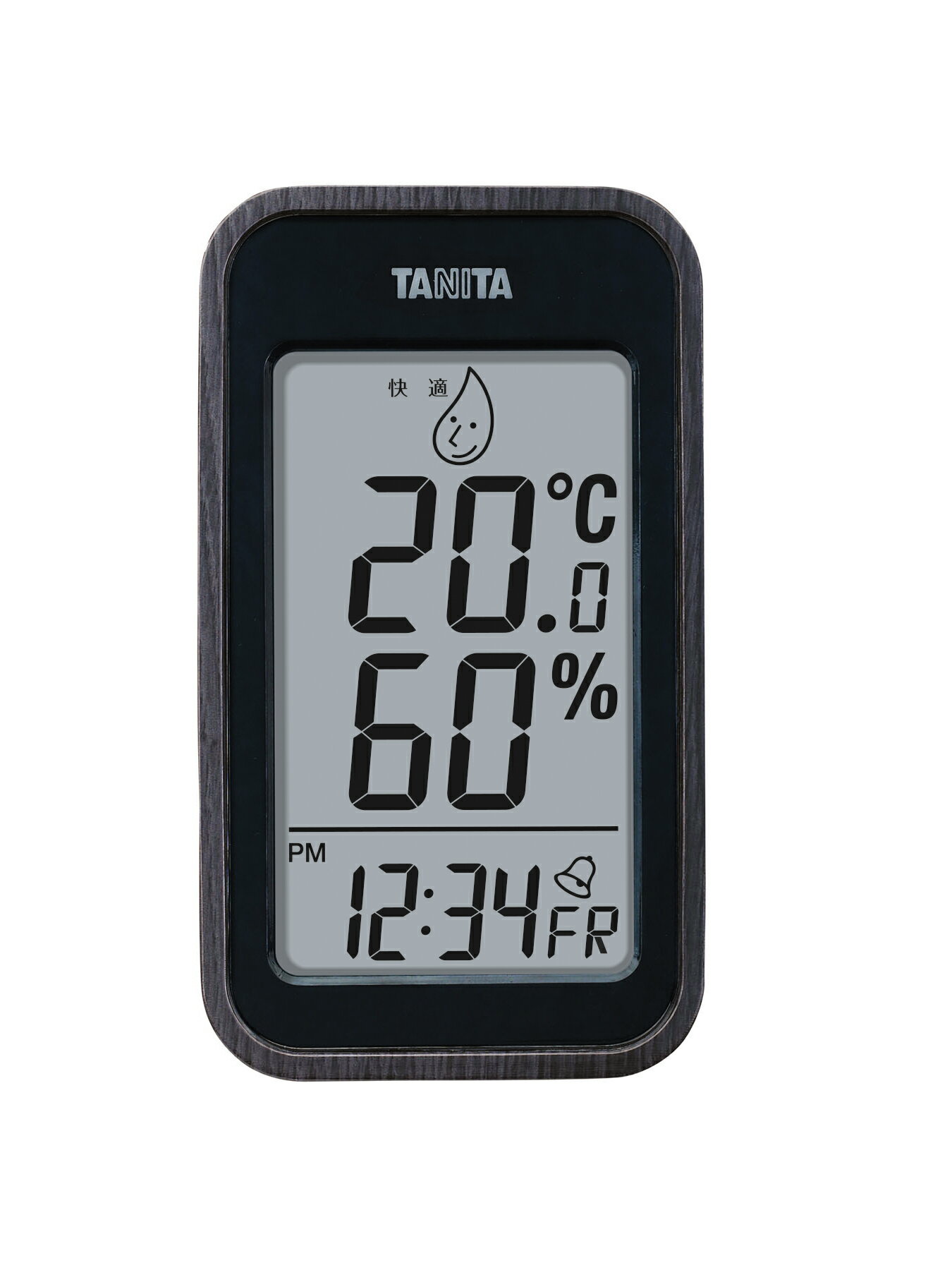 タニタ デジタル温湿度計 コンディションセンサー TT-572-BK 黒 ブラック TANITA 温度 湿度 時計 アラーム カレンダー機能 木目調 おしゃれ 見やすい 多機能 置き時計 掛け時計 ギフト プレゼント 4904785557208 送料無料
