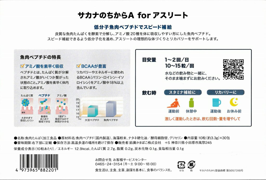 サカナのちから A for アスリート 分包タイプ 10粒×30包×2個