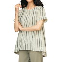 ストライプ刺しゅうオーバーブラウス レディース 婦人服 ミセス シニア 女性 オシャレ ファッション 40代 50代 60代 70代 80代 母の日 お母さん...