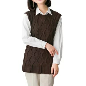 [日本製 アルパカ100％ リンクス編みベスト 全2色] ニットベスト レディース 秋冬 トップス プルオーバ..