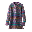 日本製 かすりジャガードチュニック(全2色) ニット チュニック セーター レディース 婦人服 ミセス シニア パープル系 エンジ系 ニットチュニック ボーダー...