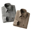 ハンティントン・クラブ チェック柄ウール混シャツ同サイズ2色組 メンズ 紳士服 シニア シニアファッション お洒落 40代 50代 60代 70代 80代 父...