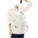 【(全2色)カラフル刺しゅう入りシャツチュニック】p24334 長袖シャツ コットン レディース 婦人服 ミセス シニア 女性 オシャレ ファッション 40代 ...
