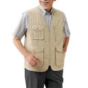 【(全2色)高島ちぢみ7ポケット楊柳ベスト】前開きベスト メンズベスト メンズ 紳士服 シニア シニアファッション 40代 50代 60代 70代 80代 父の...