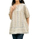 【花柄刺しゅう切替オーバーブラウス】p24401 丸首 レディース 婦人服 ミセス シニア 女性 オシャレ ファッション 40代 50代 60代 70代 80代...