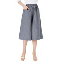 日本製【2色組 ダンガリーキュロット】p24446 ひざ下丈 ウエストゴム 3L 4L レディース 婦人服 ミセス シニア 女性 オシャレ ファッション 40代...