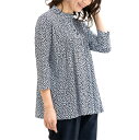 【小花柄ピンタックプルオーバー】p21042春夏 7分袖ブラウス スタンドカラー レディース 婦人服 ミセス シニア 女性 オシャレ ファッション 40代 50...